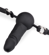 Load image into Gallery viewer, Gagball aus Silikon mit Dildo 6,5cm