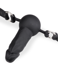 Load image into Gallery viewer, Gagball aus Silikon mit Dildo 6,5cm