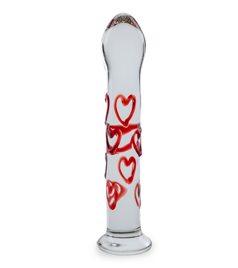 Glasdildo Heart Bubble