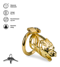 Load image into Gallery viewer, Goldfarbener Peniskäfig chinesisches Sternzeichen Drache