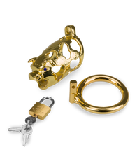 Load image into Gallery viewer, Keuschheitskäfig chinesisches Sternzeichen goldener Büffel