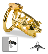 Load image into Gallery viewer, Keuschheitskäfig chinesisches Sternzeichen goldener Büffel
