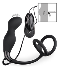 Load image into Gallery viewer, Kleiner Prostata-Stimulator mit Doppel-Cockring Remember