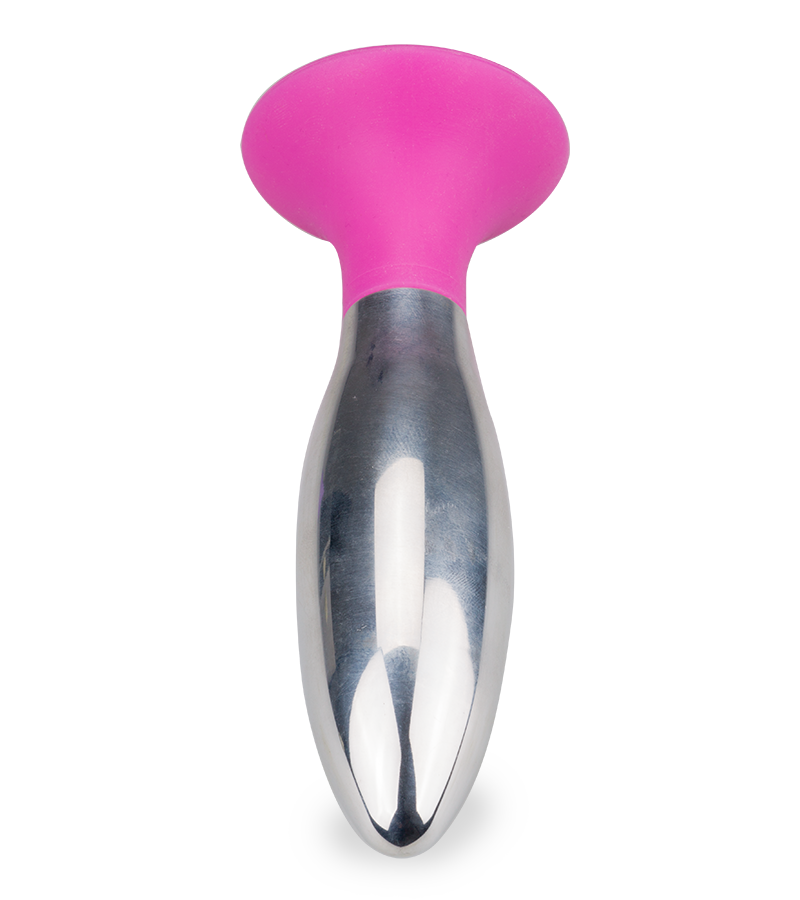 Metall-Analplug mit Saugfuß 10 cm