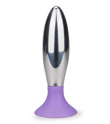 Metall-Analplug mit Saugfuß 10 cm