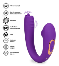 Load image into Gallery viewer, Paarvibrator und Druckwellenstimulator Ades