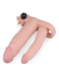Load image into Gallery viewer, Penishülle mit Analdildo und Kitzlervibrator