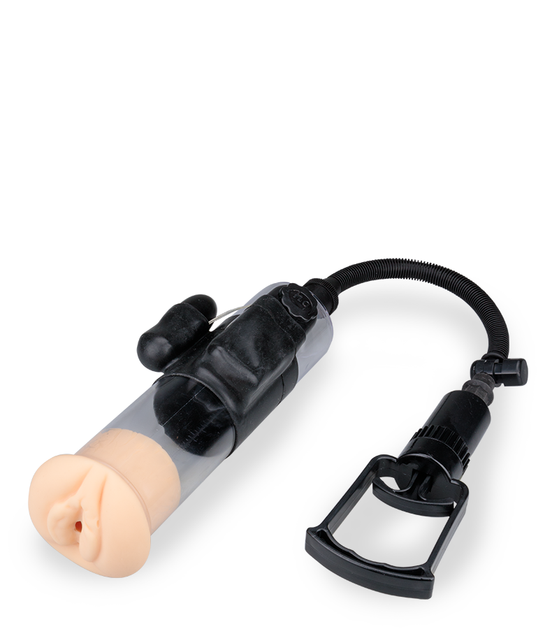 Penispumpe mit Vibration und Vagina-Manschette