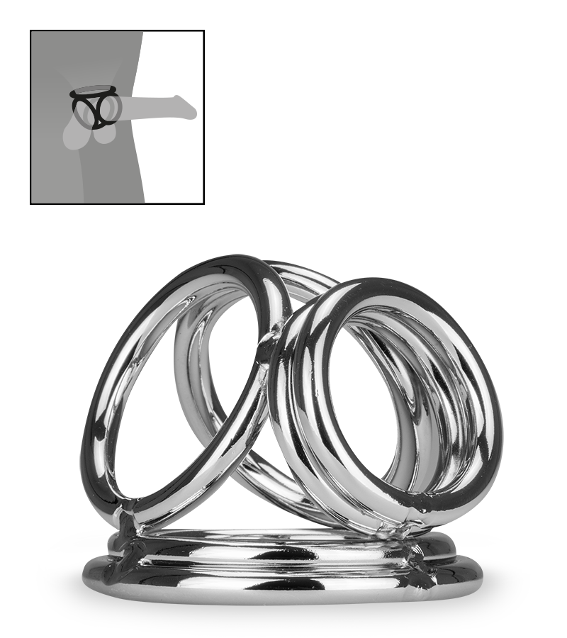 Penisring mit Hodenteiler aus Edelstahl Bondy