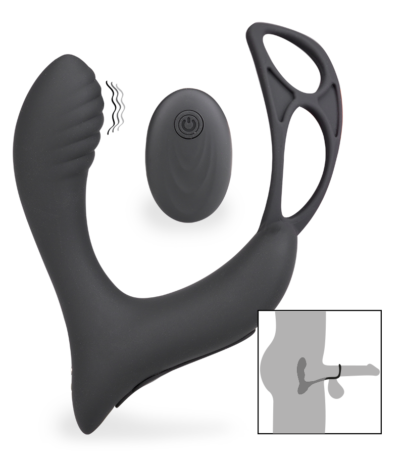 Prostata-Massagegerät mit Vibration und Doppel-Cockring Pro P