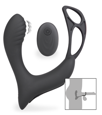 Prostata-Massagegerät mit Vibration und Doppel-Cockring Pro P