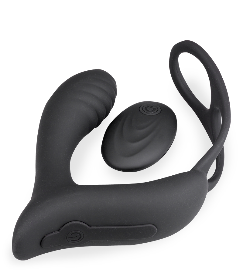 Prostata-Massagegerät mit Vibration und Doppel-Cockring Pro P