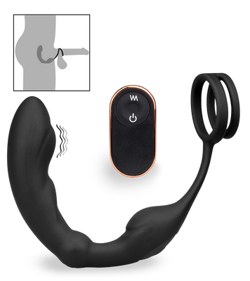 Prostata-Stimulator mit Vibration und Cockring Hedonism