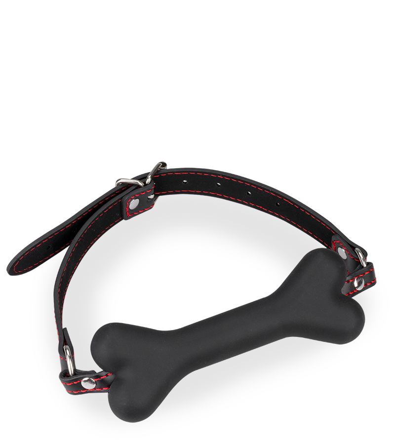 Puppy-Play-Knebel Knochen aus Silikon 15 cm