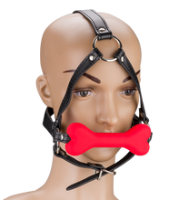 Load image into Gallery viewer, Puppy-Play-Kopfgeschirr mit Knebel aus Silikon 12,3 cm