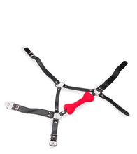 Load image into Gallery viewer, Puppy-Play-Kopfgeschirr mit Knebel aus Silikon 12,3 cm