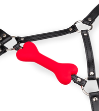 Load image into Gallery viewer, Puppy-Play-Kopfgeschirr mit Knebel aus Silikon 12,3 cm