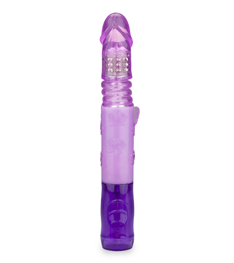 Rabbit-Vibrator Butterfly mit Stoß- und Rotationsfunktion