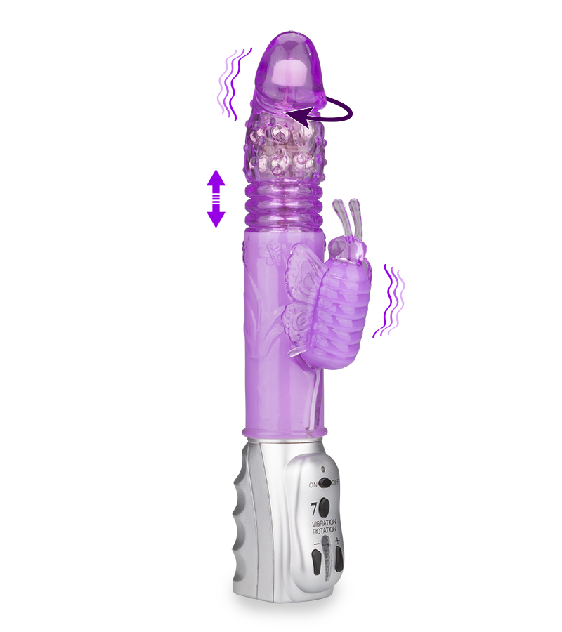 Rabbit-Vibrator Butterfly mit Stoßfunktion