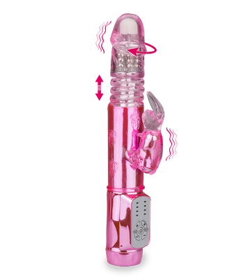 Rabbit-Vibrator mit Rotation und Stoßfunktion