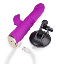 Load image into Gallery viewer, Rabbit-Vibrator mit Stoßfunktion und Saugnapf Flip