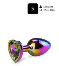 Load image into Gallery viewer, Regenbogenfarbener Rosebud in Herzform S