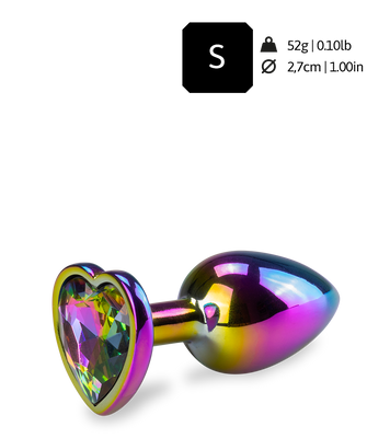 Regenbogenfarbener Rosebud in Herzform S
