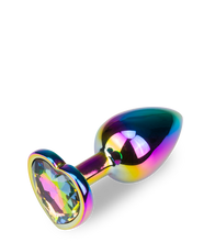Load image into Gallery viewer, Regenbogenfarbener Rosebud in Herzform S