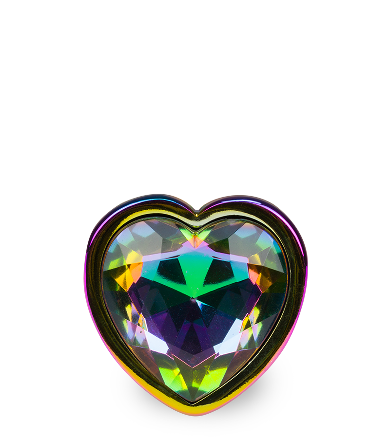 Regenbogenfarbener Rosebud in Herzform S