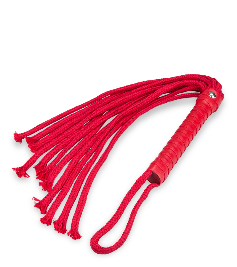 Rote BDSM-Riemenpeitsche
