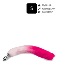 Load image into Gallery viewer, Schwanz-Plug mit Fuchsschwanz in Rosa und Pink
