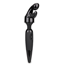 Load image into Gallery viewer, Schwarzer Fantasy Wand Massager mit 2 Aufsätzen