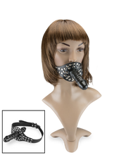 Load image into Gallery viewer, Schwarzer Mundknebel mit 2 Dildos