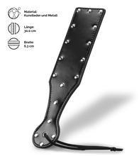 Load image into Gallery viewer, Schwarzes BDSM-Paddle mit Nieten