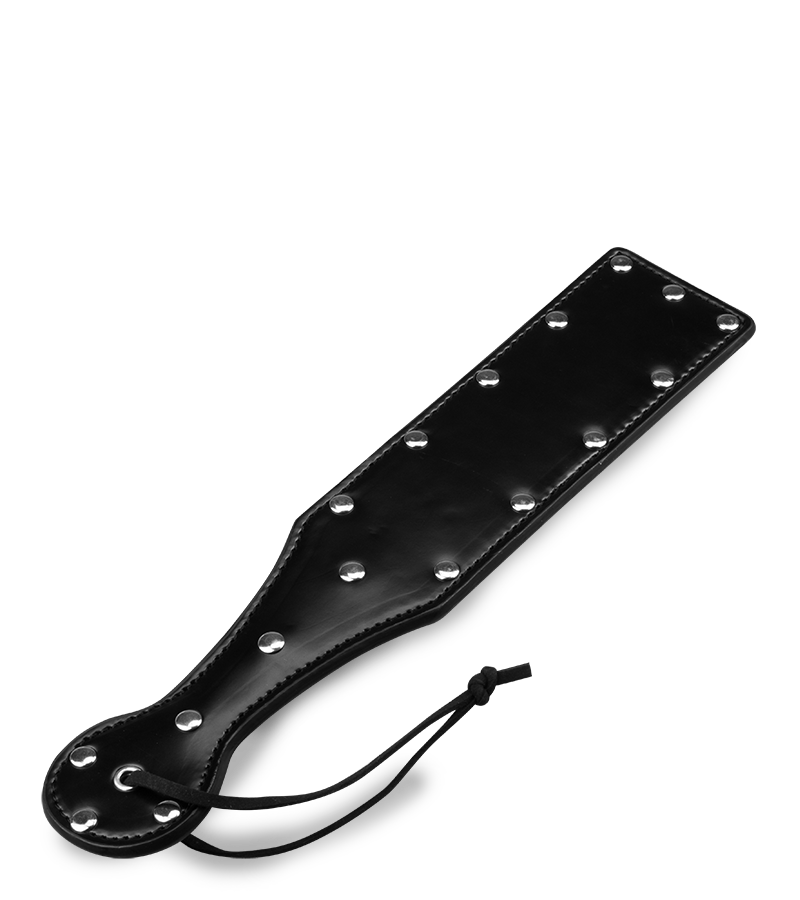 Schwarzes BDSM-Paddle mit Nieten