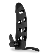 Load image into Gallery viewer, Silikon-Sleeve mit Hodenring und Vibro-Bullet