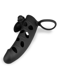 Load image into Gallery viewer, Silikon-Sleeve mit Hodenring und Vibro-Bullet