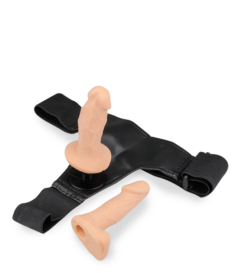 Umschnaller mit zwei kleinen Analdildos