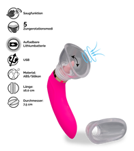 Load image into Gallery viewer, Vagina-Pumpe mit Cunnilingus-Effekt, 2 Aufsätze
