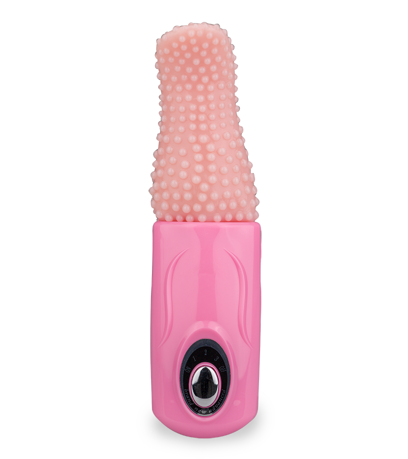 Vagina- und Klitorisstimulator mit genoppter Zunge