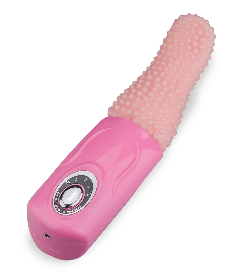 Vagina- und Klitorisstimulator mit genoppter Zunge
