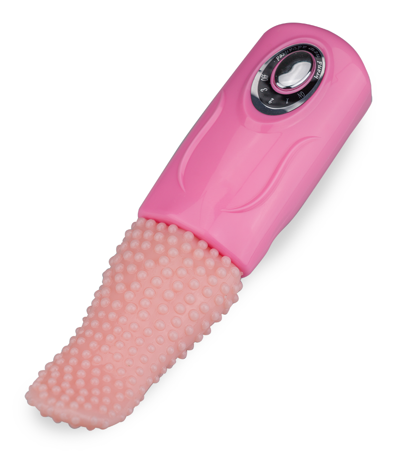 Vagina- und Klitorisstimulator mit genoppter Zunge