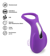 Load image into Gallery viewer, Vibrierender Cockring Shelly