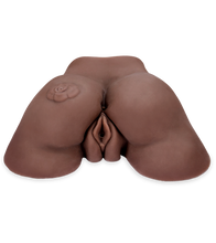Load image into Gallery viewer, Vibrierender Po-Masturbator Vagina und Anus - Dunkle Haut