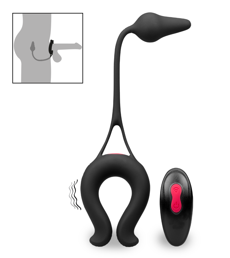 Vibro-Penisring mit Analplug Lucifer