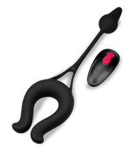 Load image into Gallery viewer, Vibro-Penisring mit Analplug Lucifer
