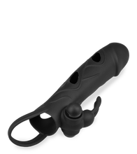 Load image into Gallery viewer, Vibro-Sleeve aus Silikon mit Rabbit-Reizer
