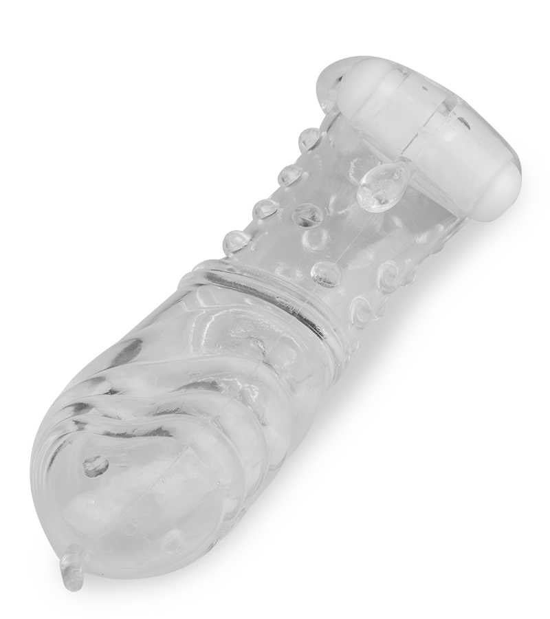 Vibro-Sleeve mit Noppen Crystal